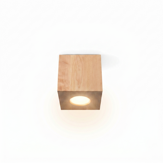 Plafonnier madeira natural escandinava para sala – modelo Norvane - Lumière