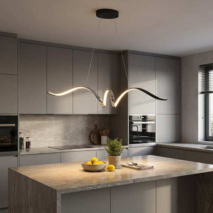 Modern LED Ceiling Light Suspension Fluid Wavy Forms Minoa - View 3