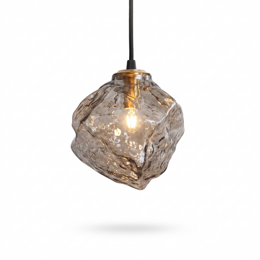Scandinavian Pendant Light in Lava-Effect Glass – Volcano - Lumière