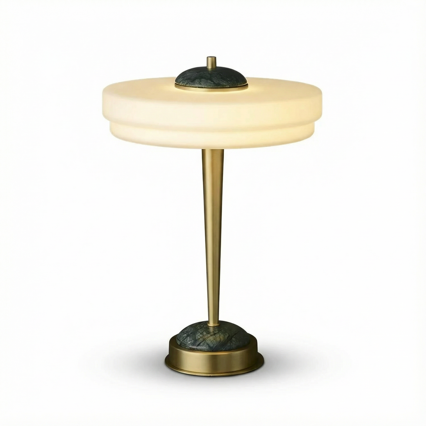 مصباح السرير الأبيض الملمس & أناقة ما بعد الحداثة الذهبية – زينيث