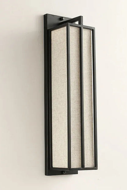Chinese style iron and linen wall light for bedroom – Lumisan