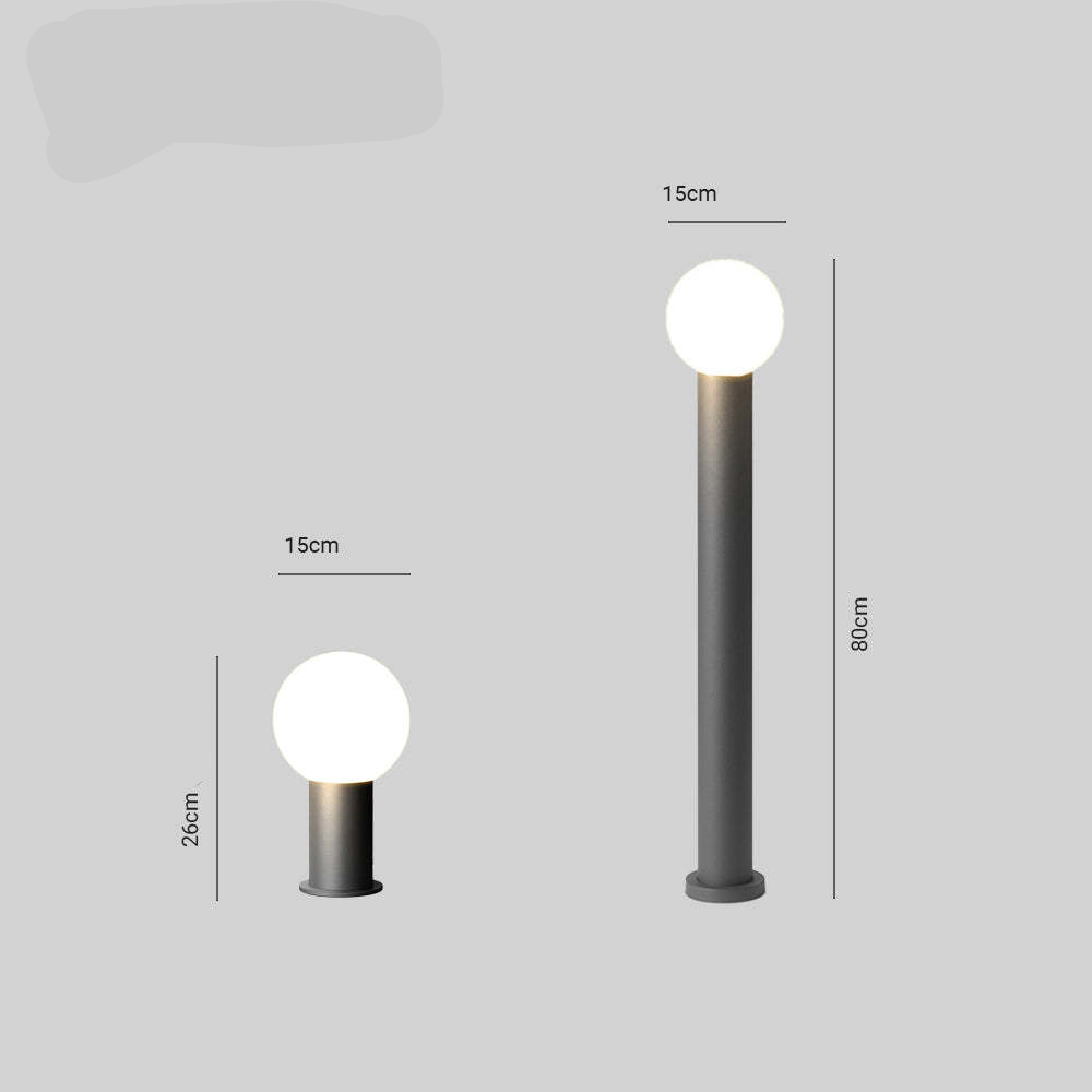 Lampe de jardin sphérique LED en métal noir – Orbiron