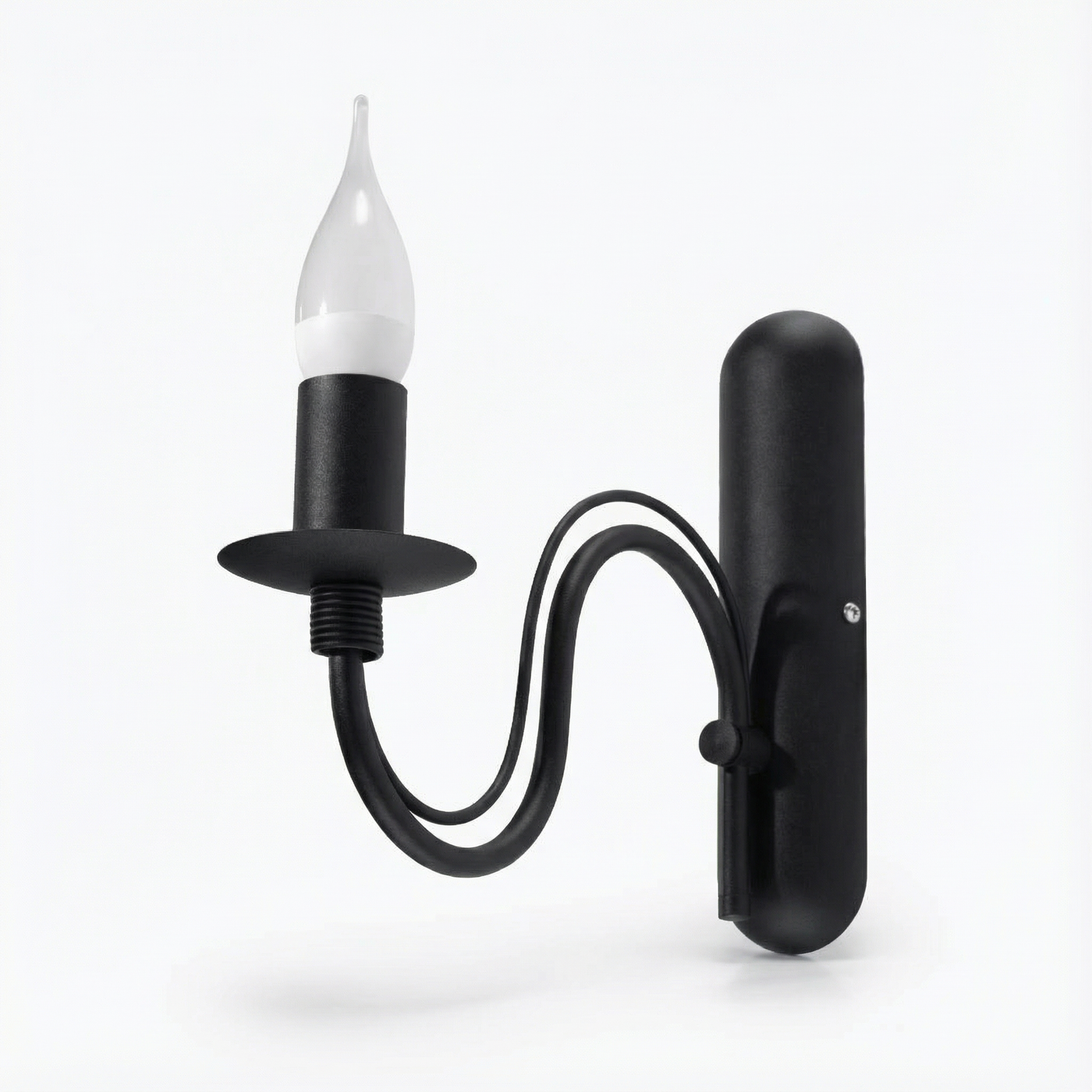 Moderní černý nástěnný svícen – model Vespera