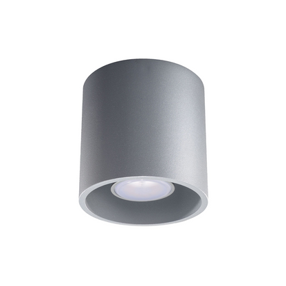 Plafonnier cylindrique gris moderne salon – Modèle Norvion