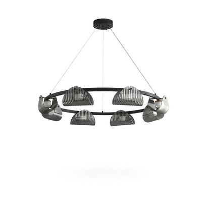 Gray smoked glass pendant light for dining room – Orvelia