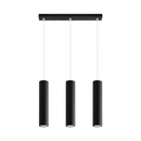 Black cylindrical pendant light with 3 lights – modèle Arothis