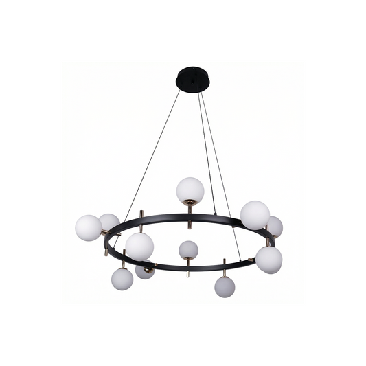 Lustre Contemporain Verre Sculpté Design Élégant Lumière 3000K – Ophéa