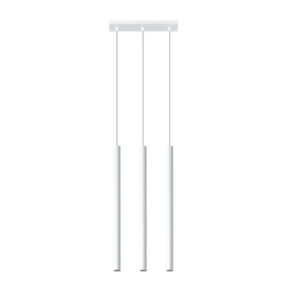 Suspension cylindrique métal blanc salon – modèle Asterion