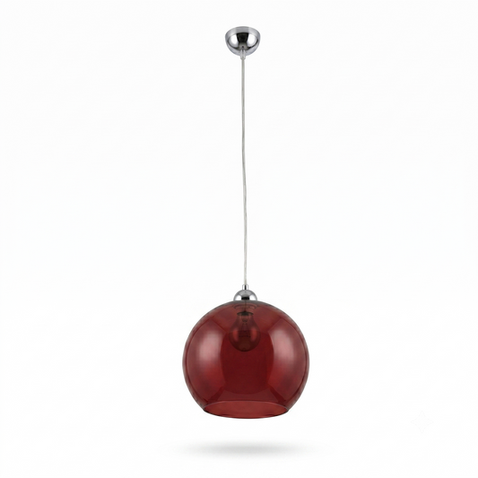 Minimalistische rote Glas-Kugel-Hängeleuchte – Arcania