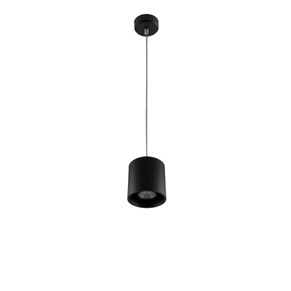 Suspension cylindrique noire moderne – Modèle Asterion