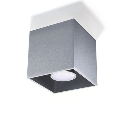 Modern gray aluminum cube ceiling light – Arkanis model