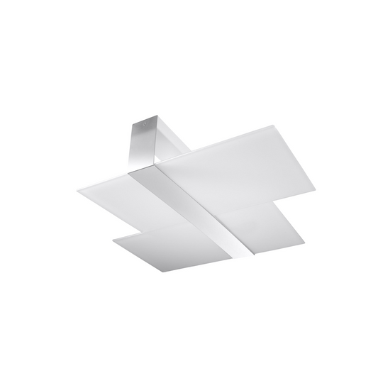 Modern white glass and chrome ceiling light – Model Orsedia