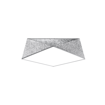 Plafonnier géométrique argent moderne salon – modèle Arcanis