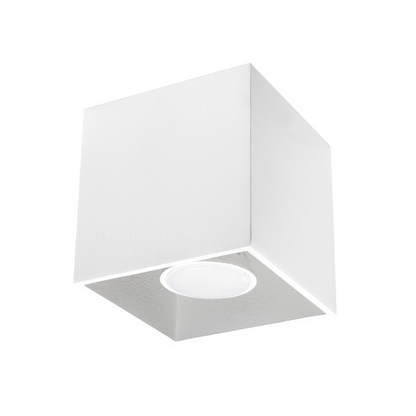Modern white aluminum cube ceiling light – Asterion model