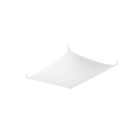 Plafonnier tissu blanc minimaliste salon – Modèle Orphéa