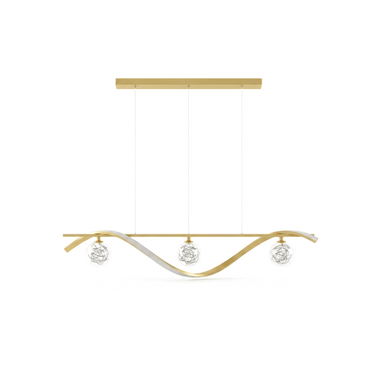 Minimalist Chandelier in Clear Glass and Modern Iron – Vivalux