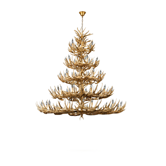Lustre Bois de Cerf en Résine, Style Chalet Américain — Floreo