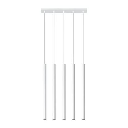 Suspensie cilindrică albă 5 surse living – Arvénis