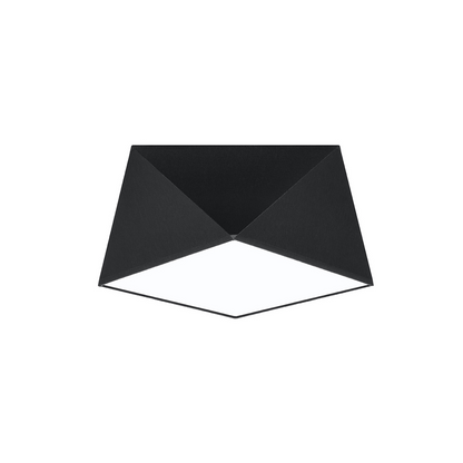 Plafonie geométrico preto moderno sala de estar - Noxaris