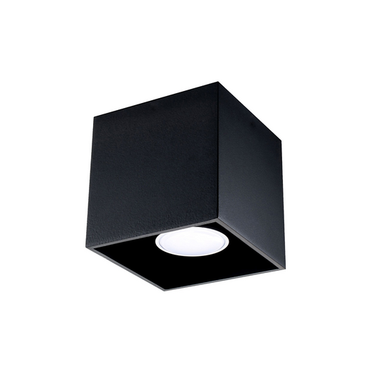 Plafonnier cube noir moderne pour intérieur – Modèle Noctarys