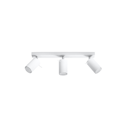 Modern White Steel 3-Spot Adjustable Ceiling Light – Elaris