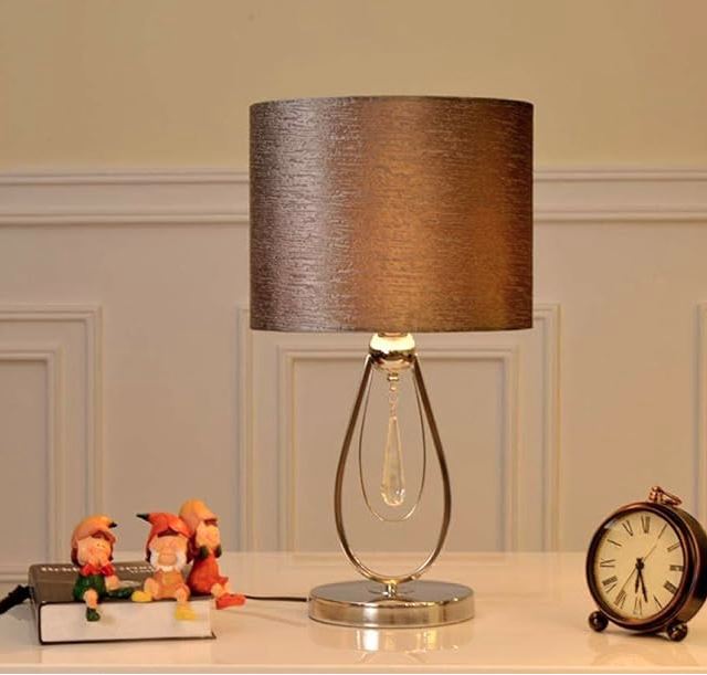 Lampe de Table en Cristal et Flanelle pour Chambre – Crysteline