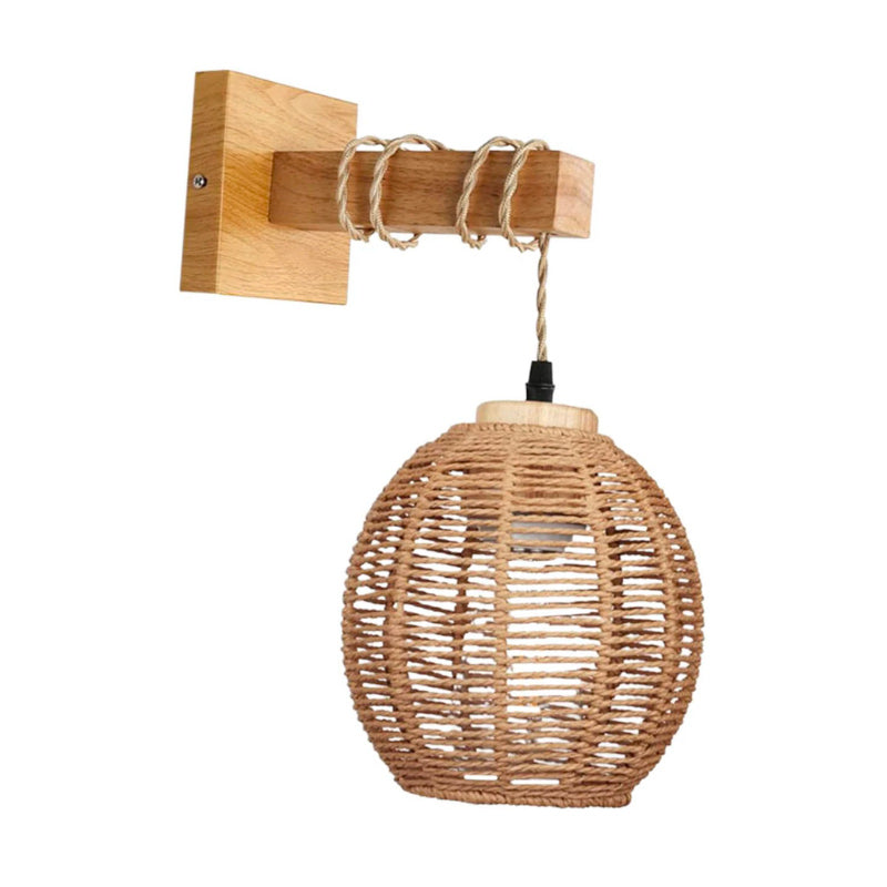 Applique Murale en Bois et Rotin pour Intérieur – Erindale