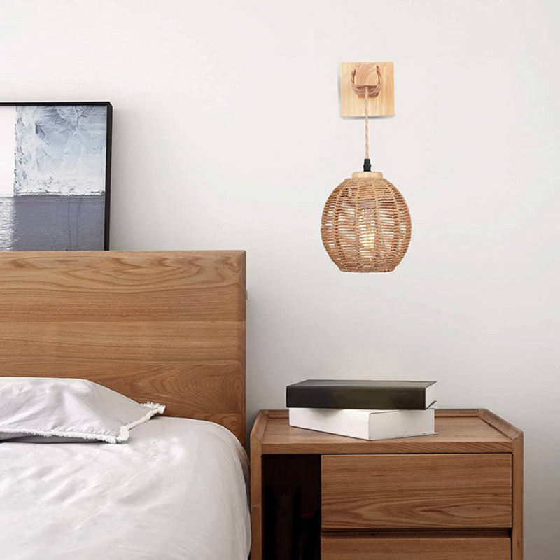 Applique Murale en Bois et Rotin pour Intérieur – Erindale