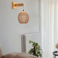 Applique Murale en Bois et Rotin pour Intérieur – Erindale