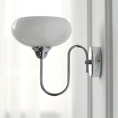 Minimalist wall sconce Eléganza in textured glass and polished metal – view 18