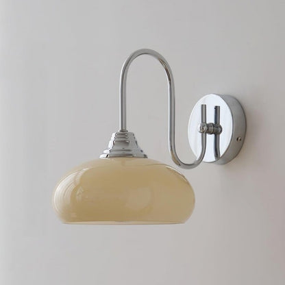 Minimalist wall sconce Eléganza in textured glass and polished metal – view 26