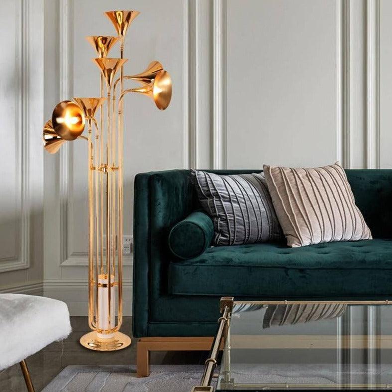 Lampadaire Métal Doré LED Style Vintage Bronz – Mezzora